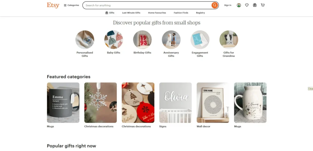 Etsy Website Design