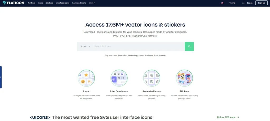 Flaticon Website Design