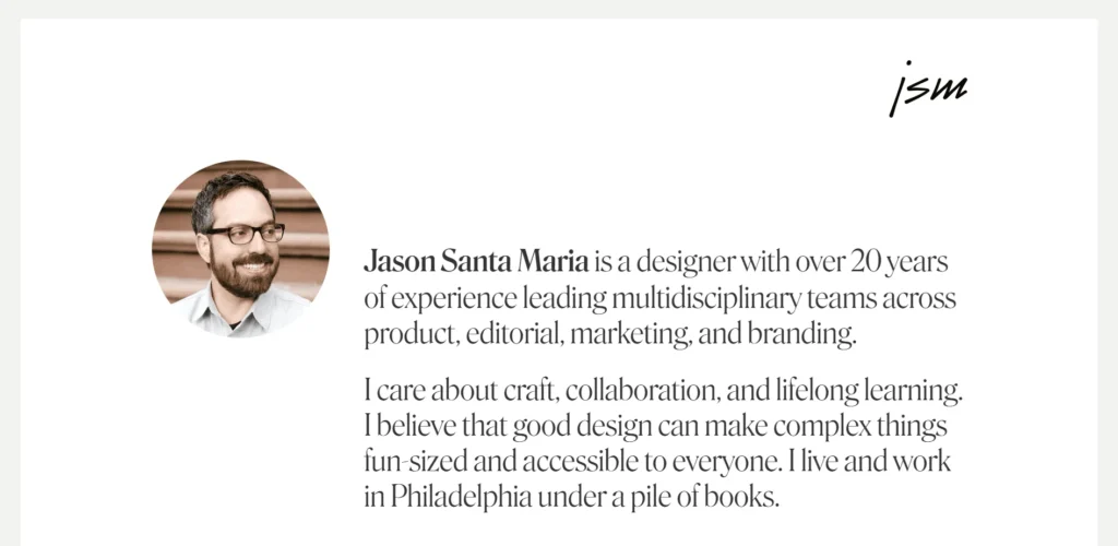 Jason Santa Maria Website Design