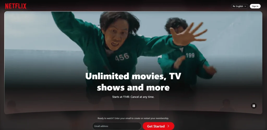 Netflix website design