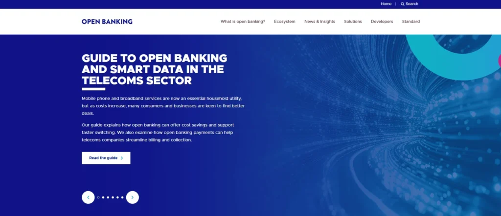 Open Banking Website design