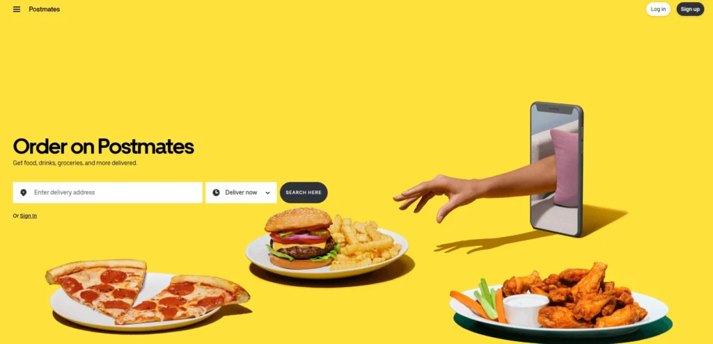 Postmates website design