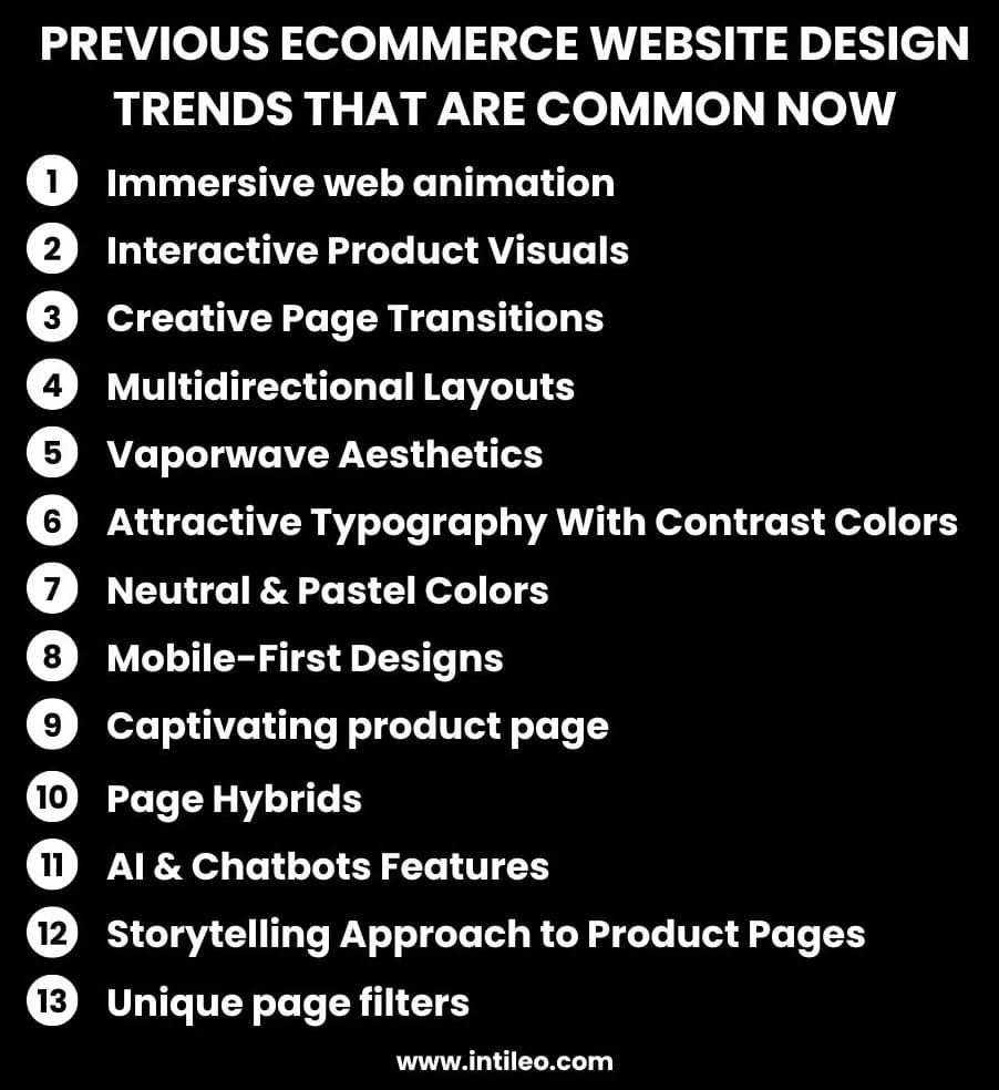 Previous eCommerce Website Design Trends That Are Common Now