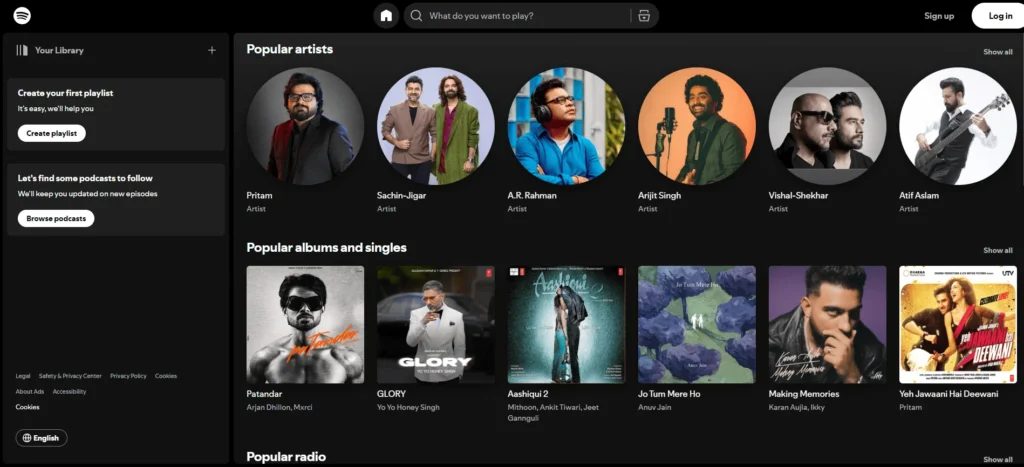 Spotify Website Design