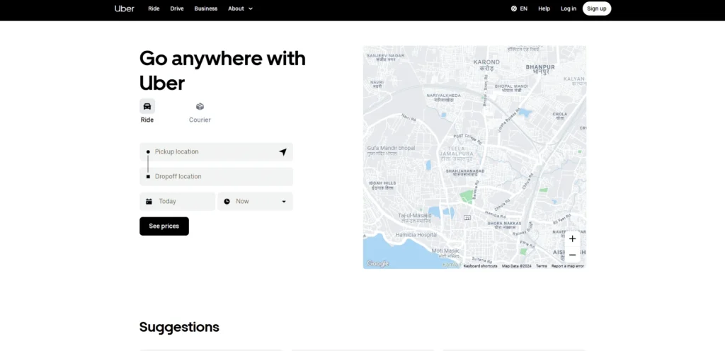 Uber Website Design